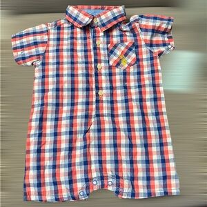 U.S. Polo Assn. Red and Blue Plaid Kids Button Down Shirt